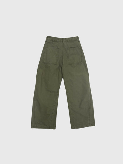 ‫low rise cargo pocket wide pants ‬