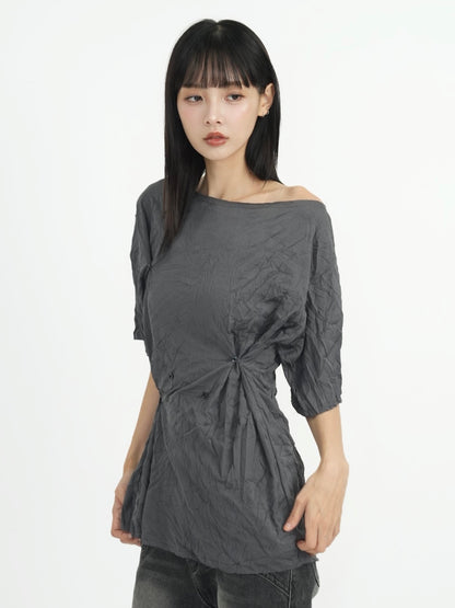 wrinkle adjustable button tops