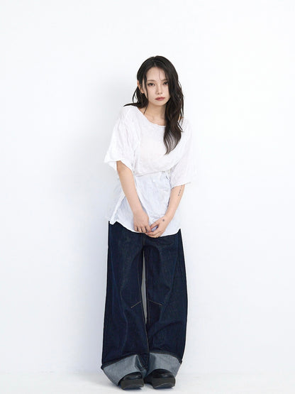 wrinkle adjustable button tops