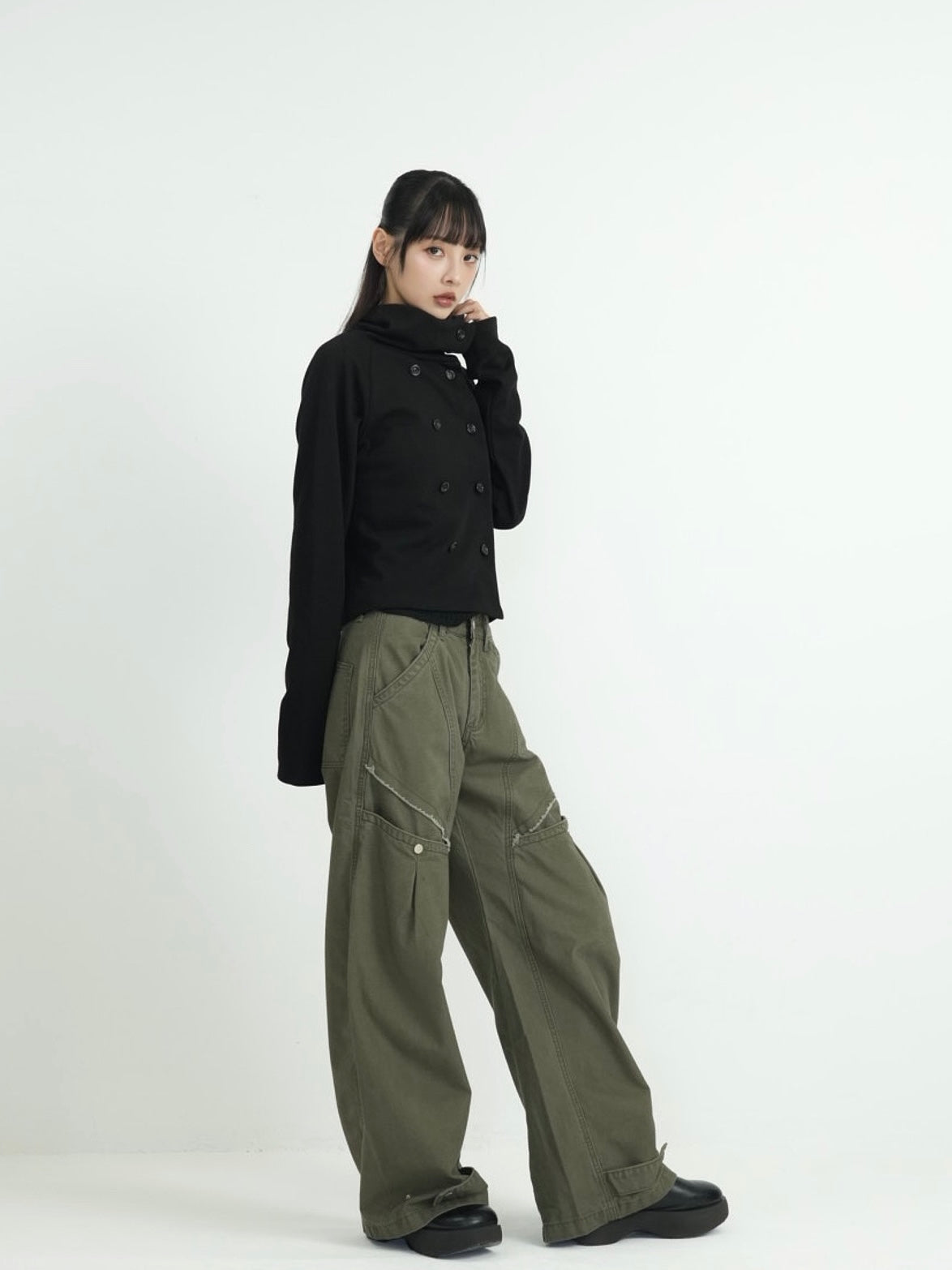 minimal double button cardigan