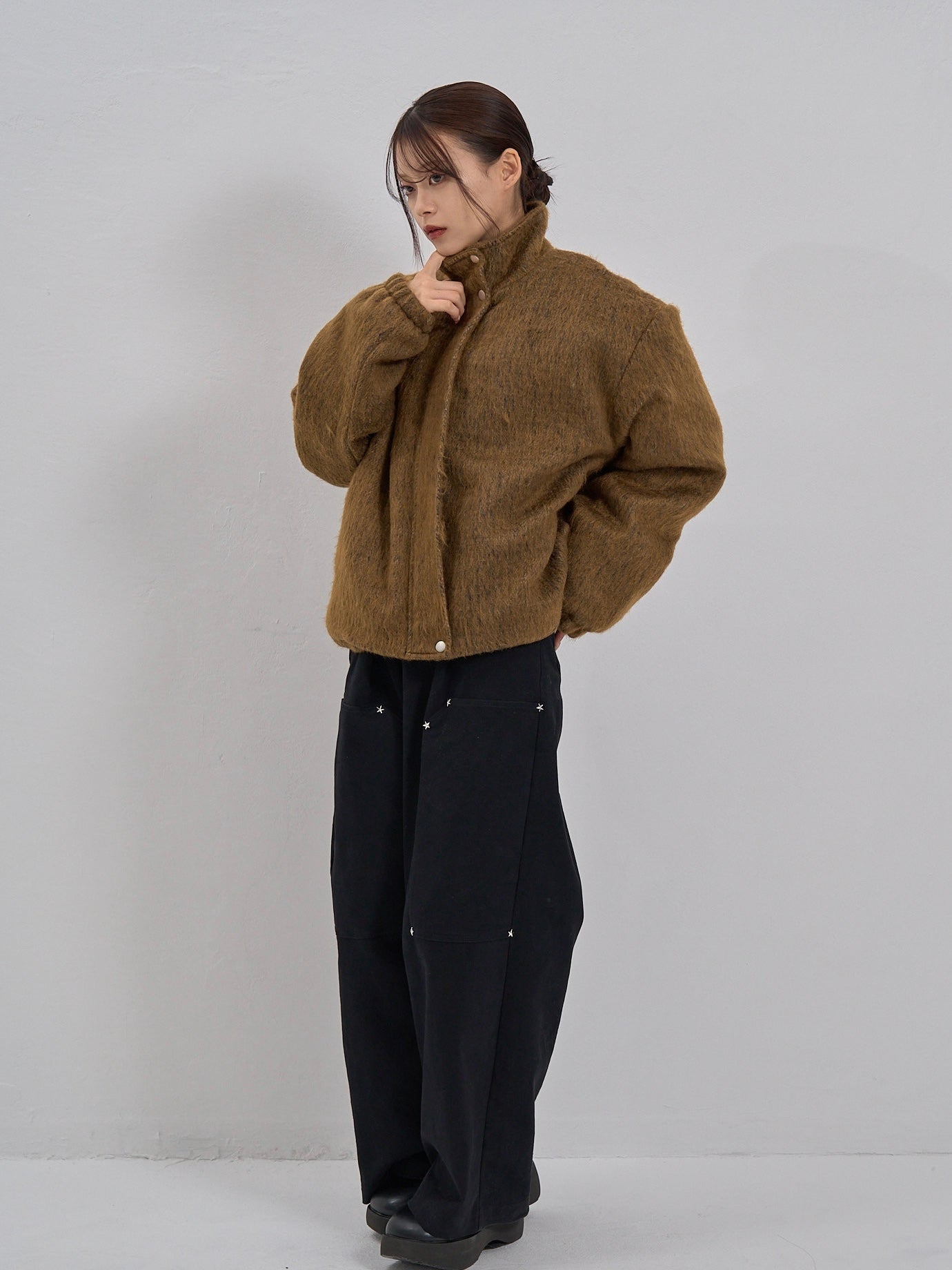 mohair tuck blouson