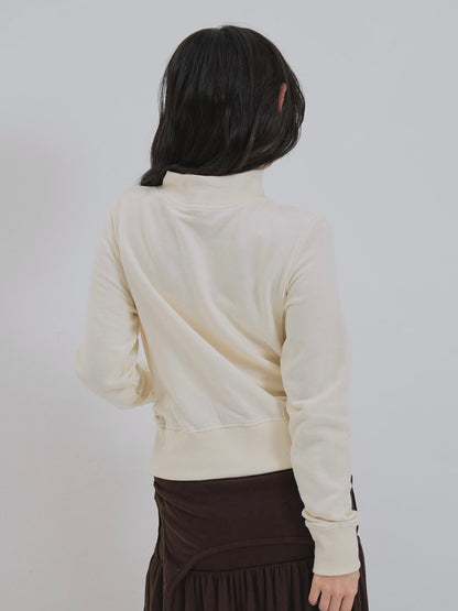 eyelet wave zip tops