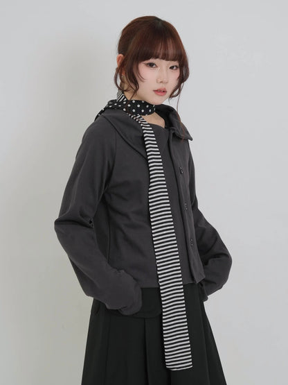 reversible dot stripe scarf