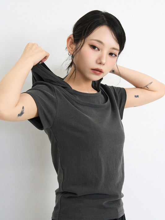 hooded tee tops