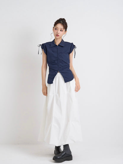pintuck balloon skirt