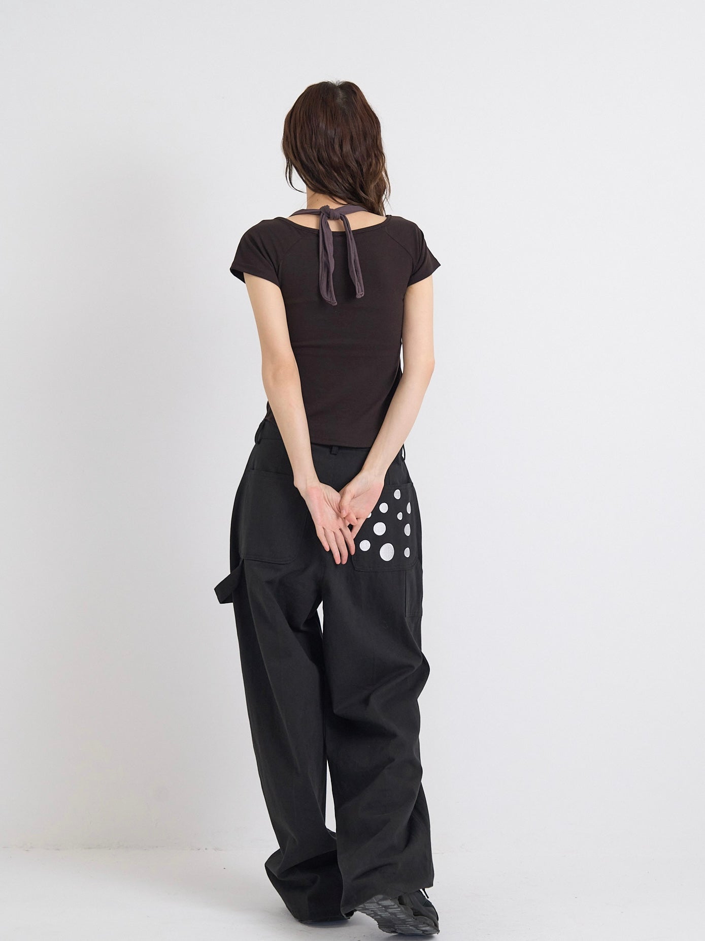 eyelet halter layered tops