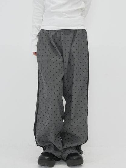 dot wide line pants