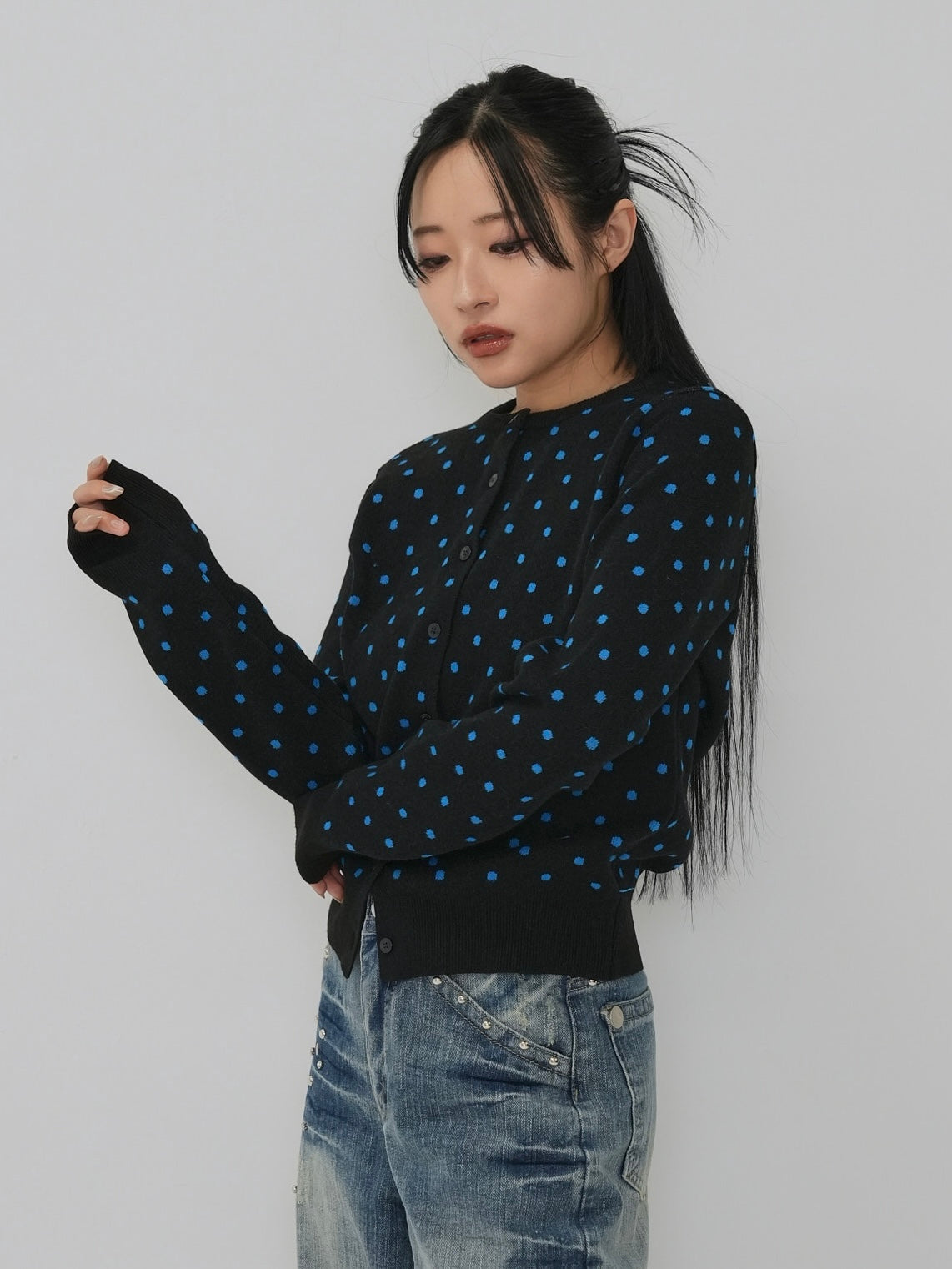 soft dot knit cardigan