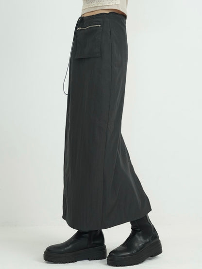 back slit long skirt