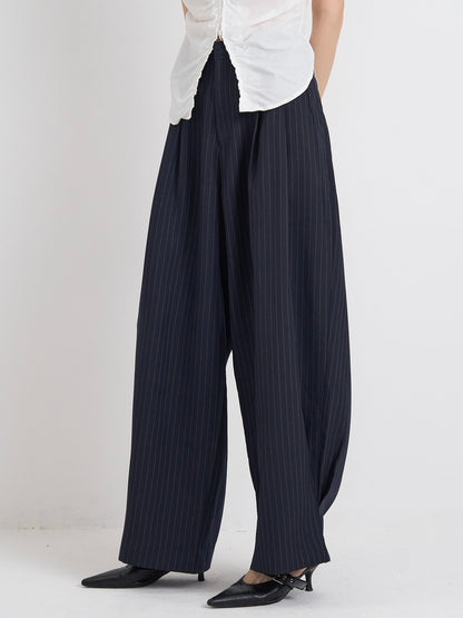wide stripe tuck pants