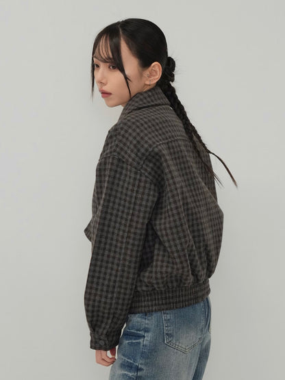 check pocket blouson