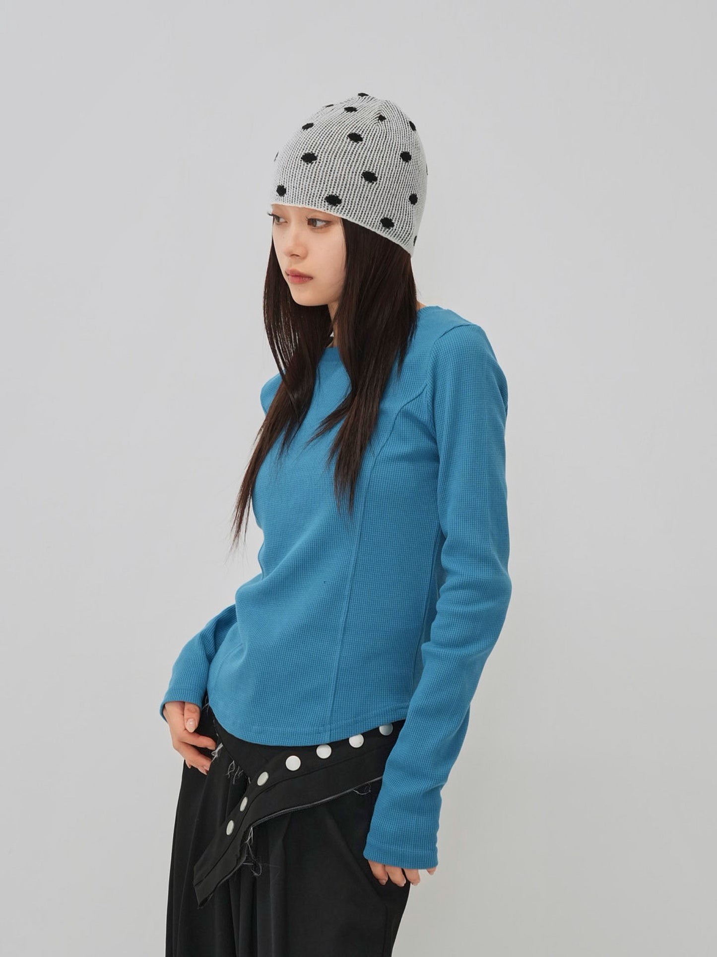 dot knit beanie