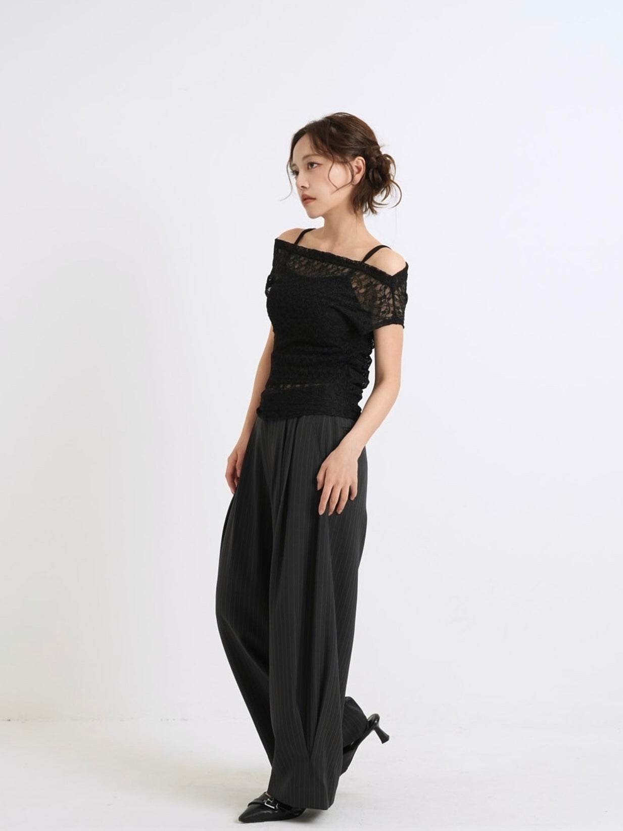 wide stripe tuck pants – enewdnina