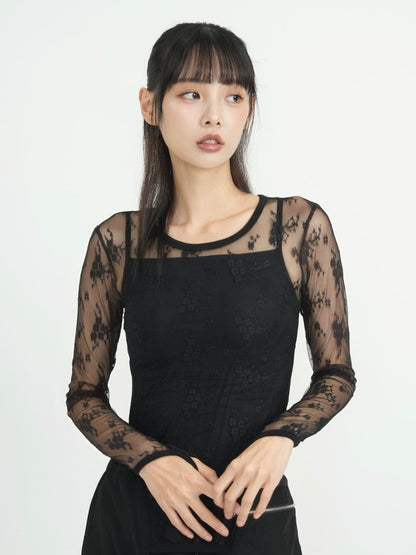 lace side cutout tops