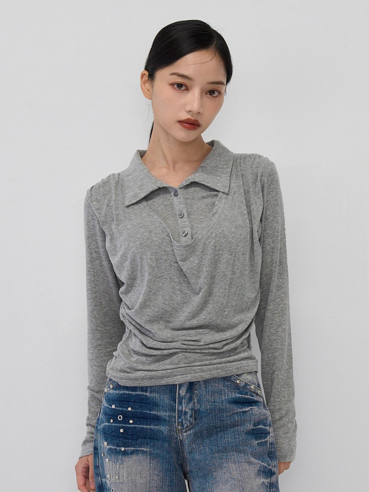 curve collar tops
