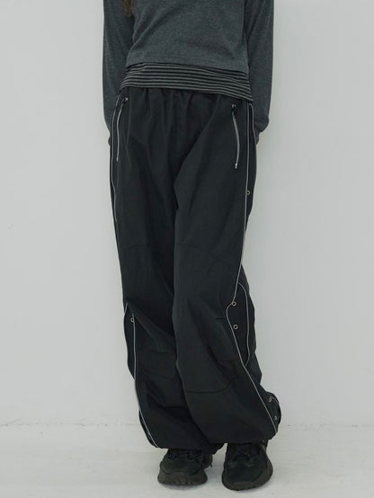 side zip eyelet pants