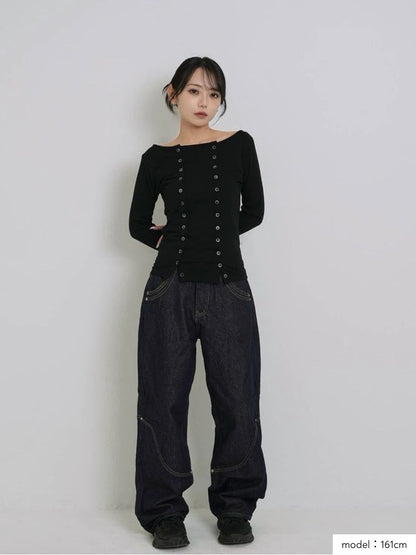 double row button tops