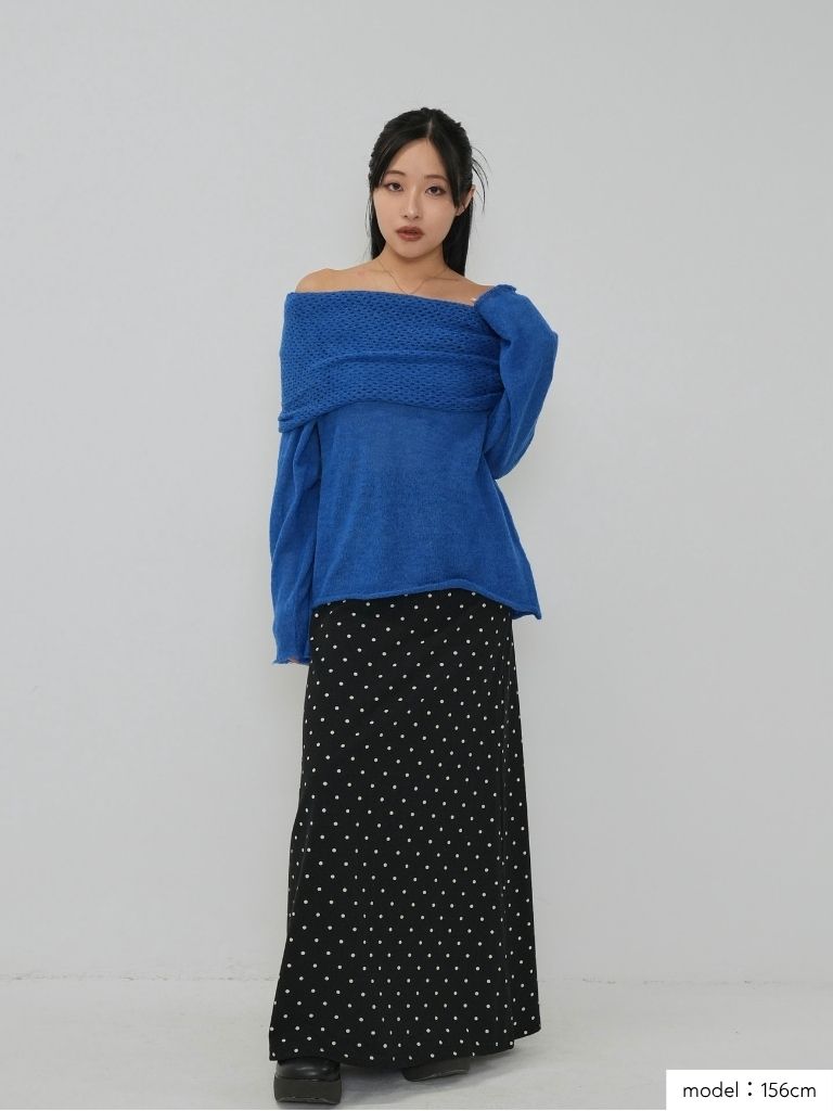 dot maxi skirt