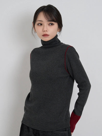 color point turtleneck knit