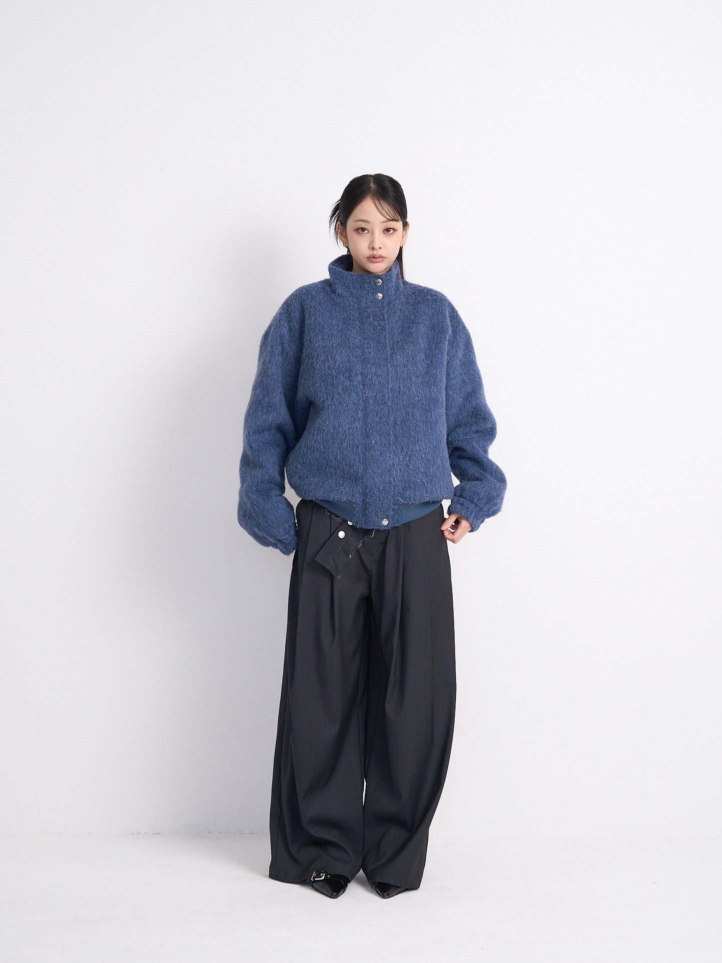 mohair snap blouson
