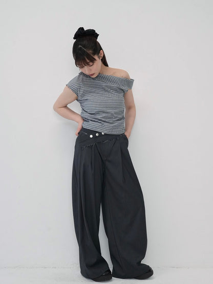 layered belt wide pants