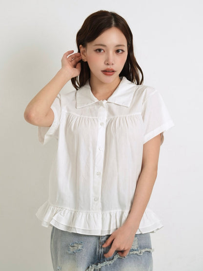 gather frill blouse