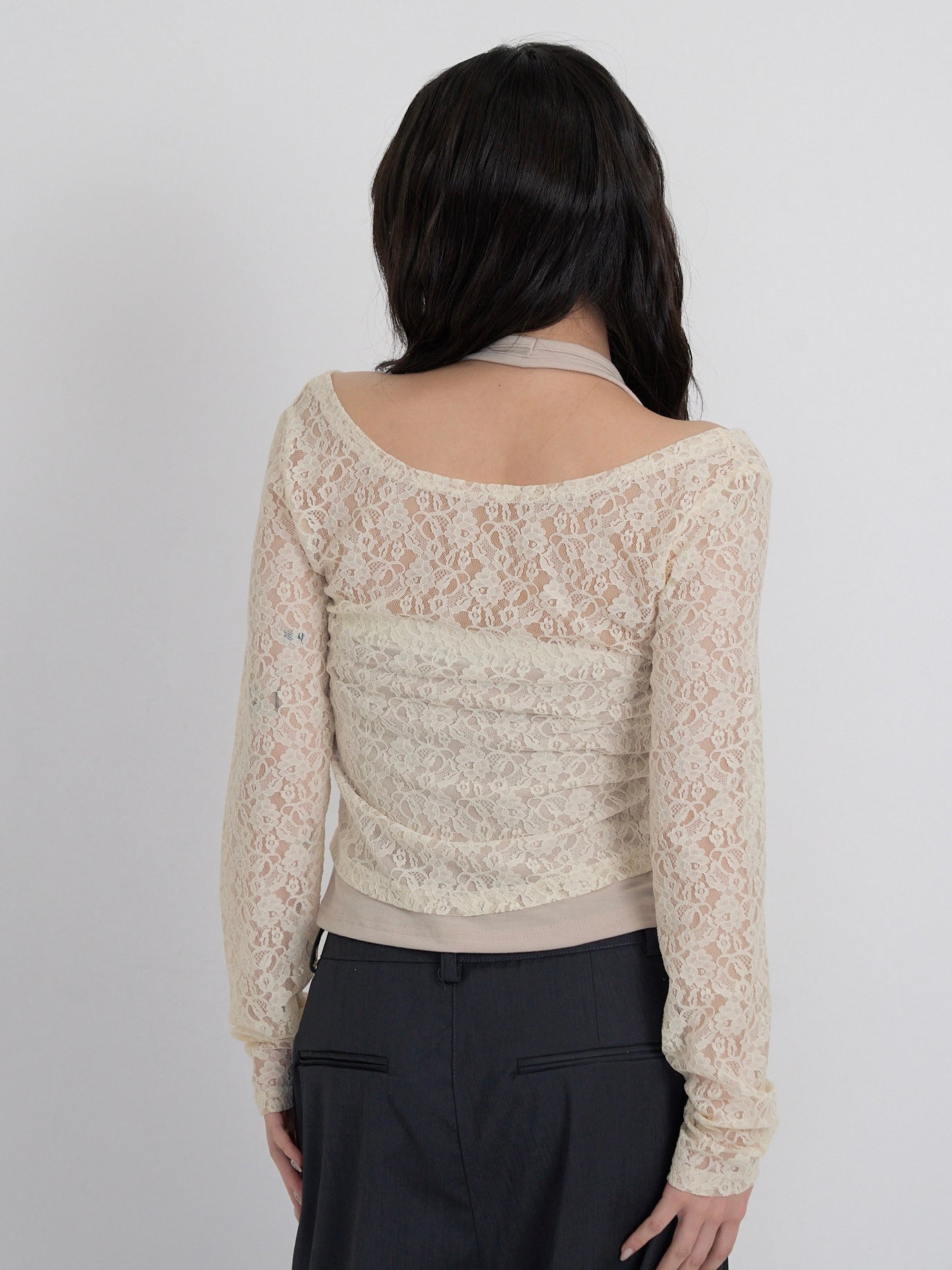 layered lace halter tops