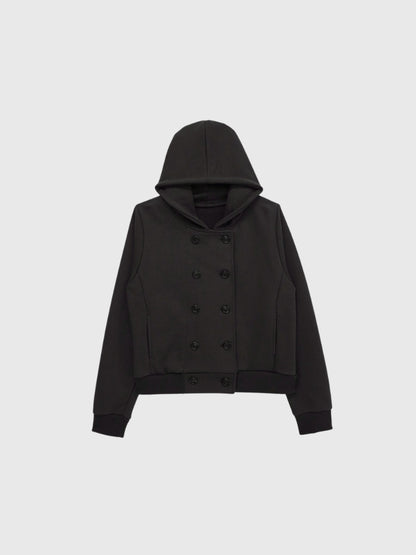 button front hooded jacket