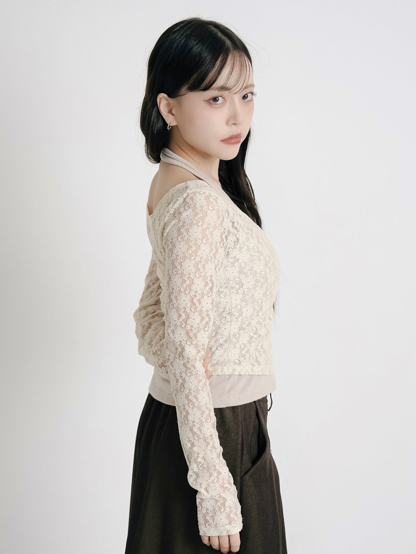 layered lace halter tops