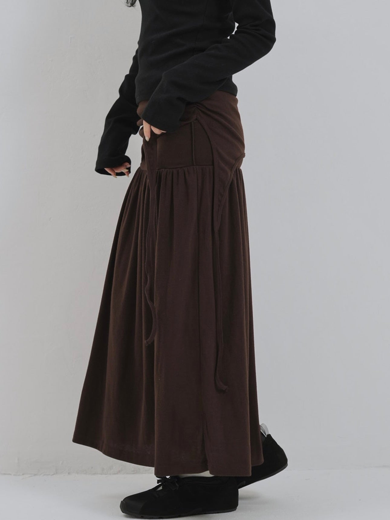 drape gathered long skirt