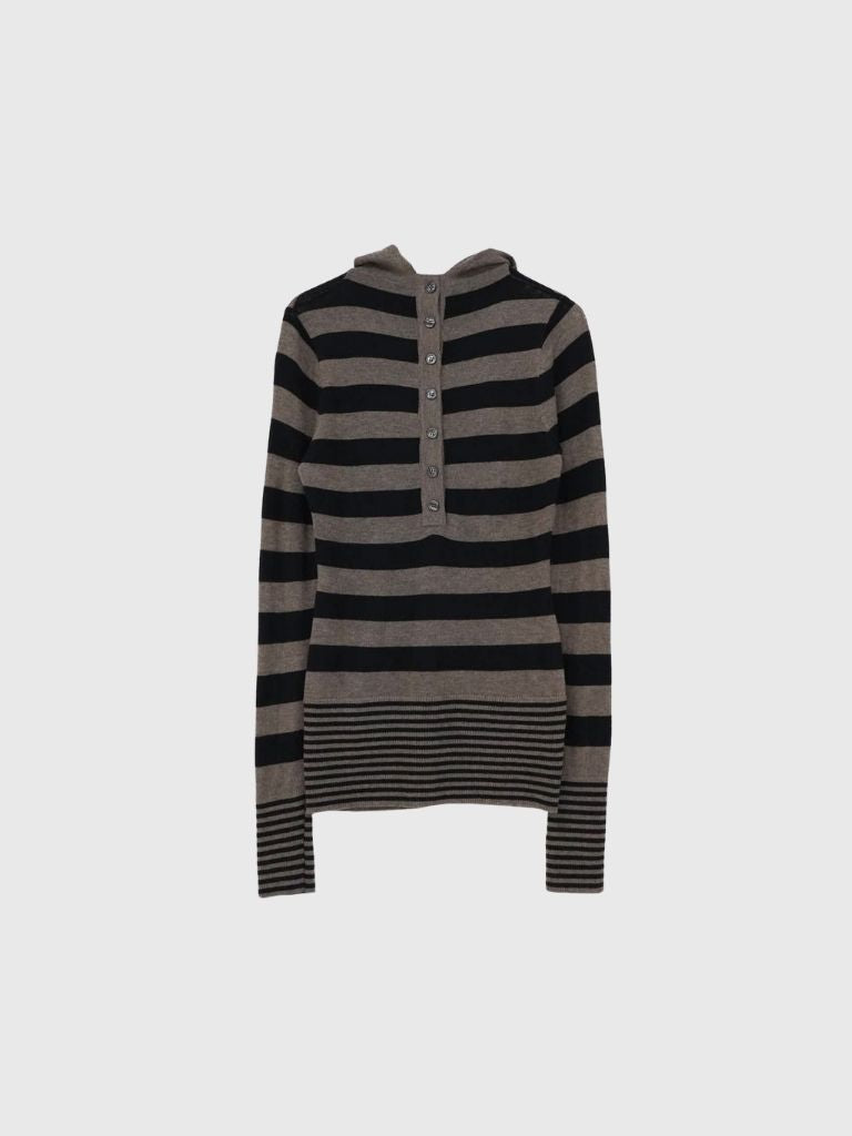 tight stripe hood knit
