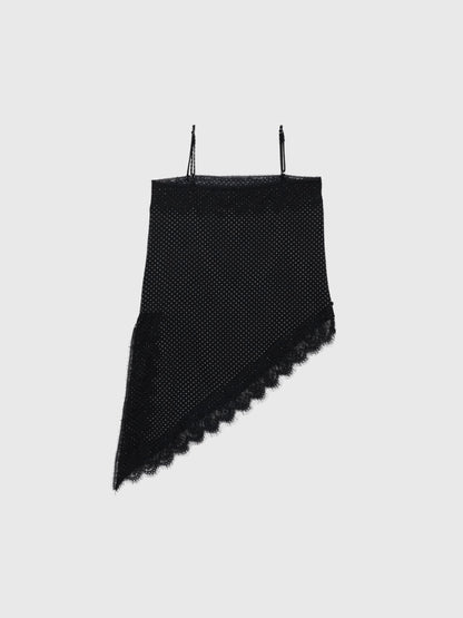 dot lace slip dress