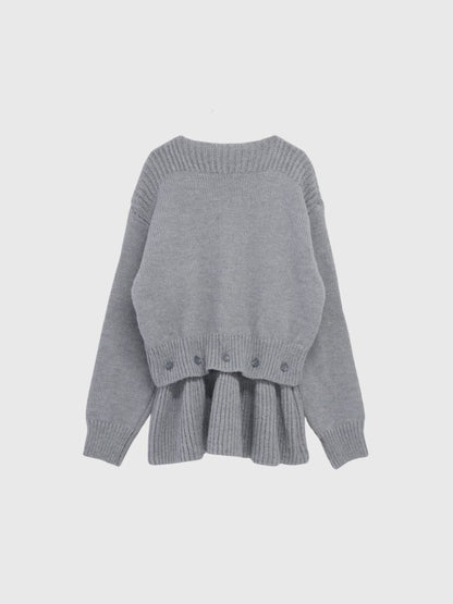 2way layered hem knit