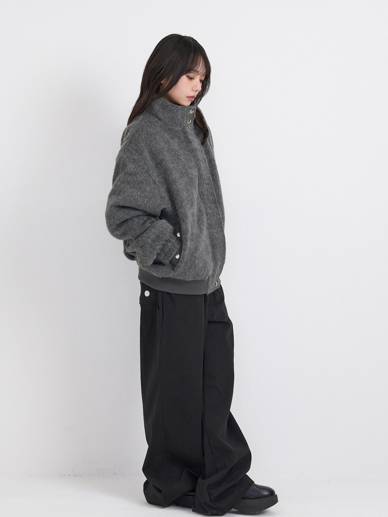 mohair snap blouson
