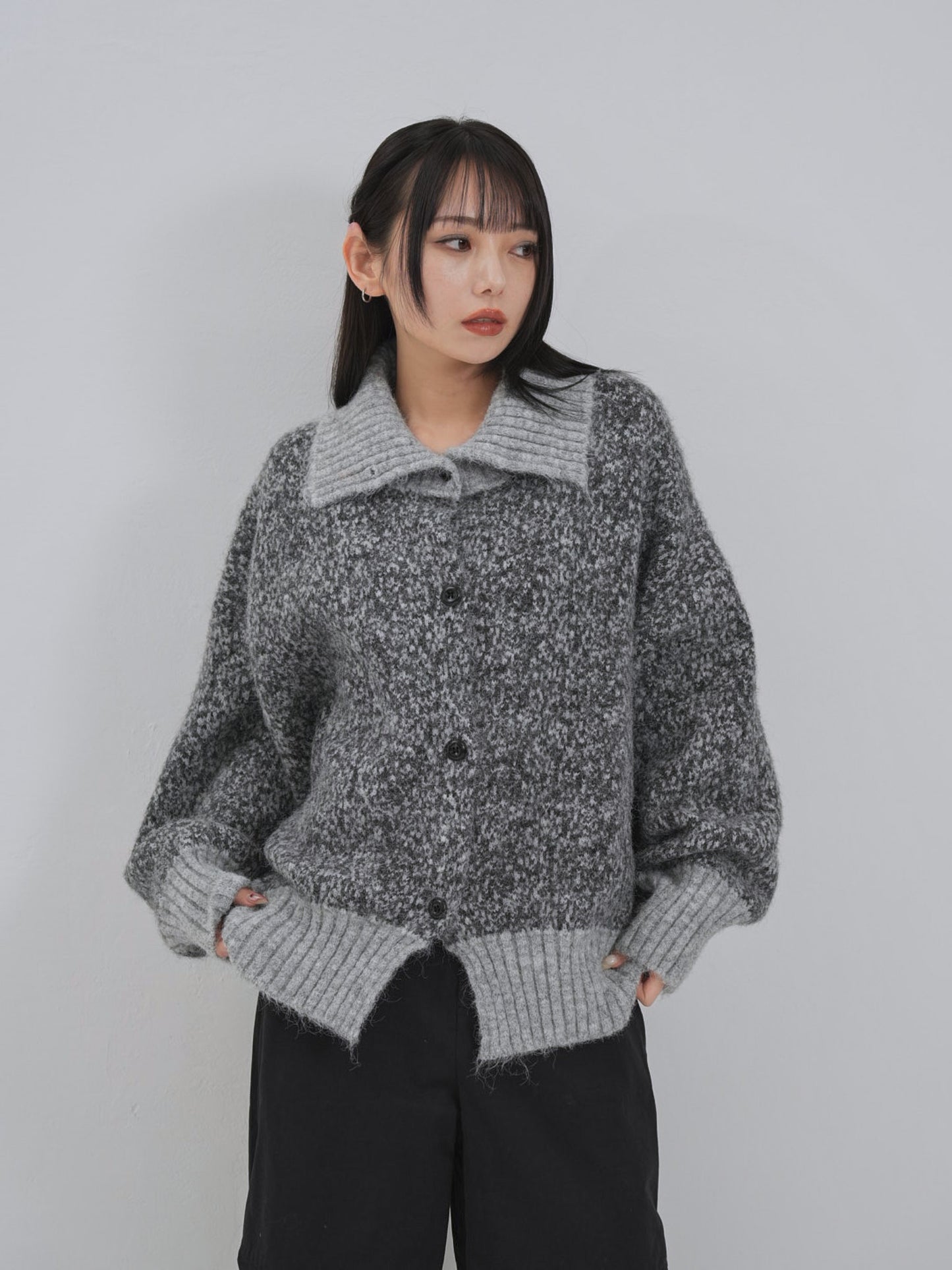 hairy mix turtle knit