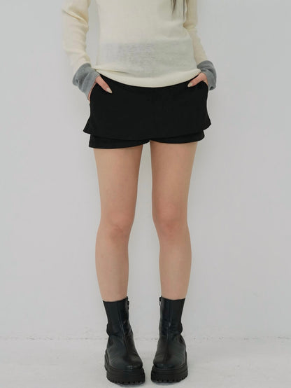 suede mini skirt pants