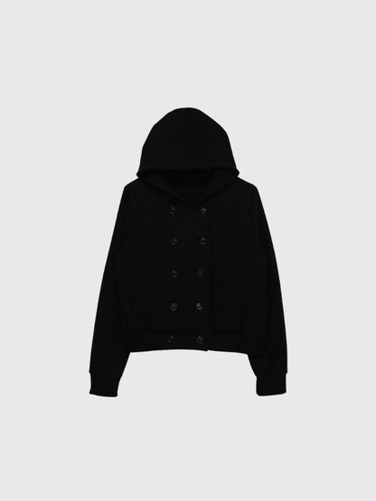 button front hooded jacket