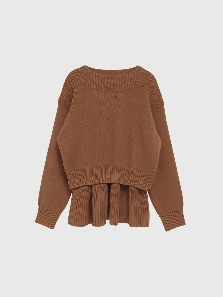 2way layered hem knit