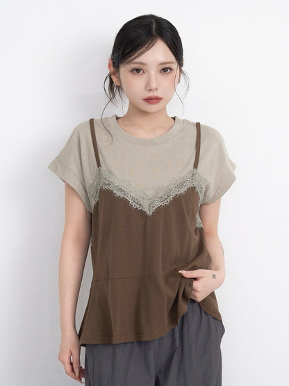lace bustier layered tops