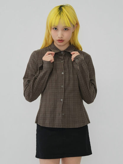 sleeve detail check shirt