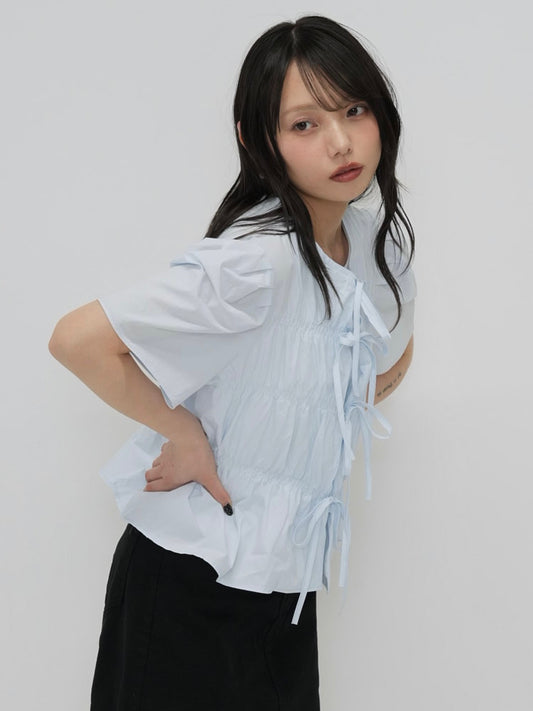 front ribbon blouse