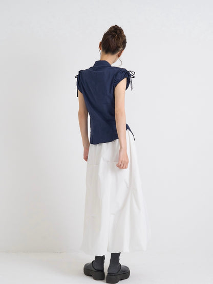 pintuck balloon skirt