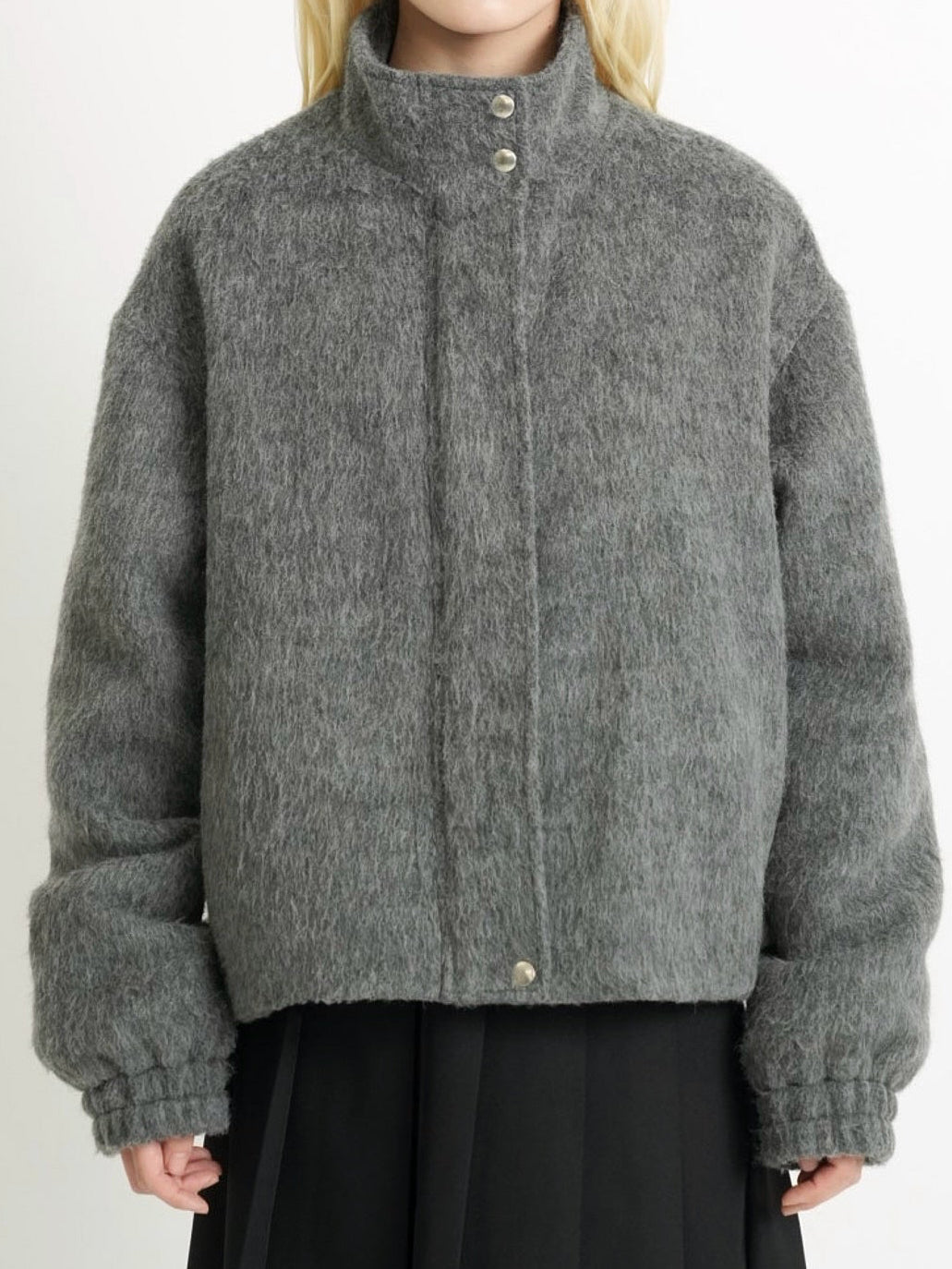 mohair snap blouson