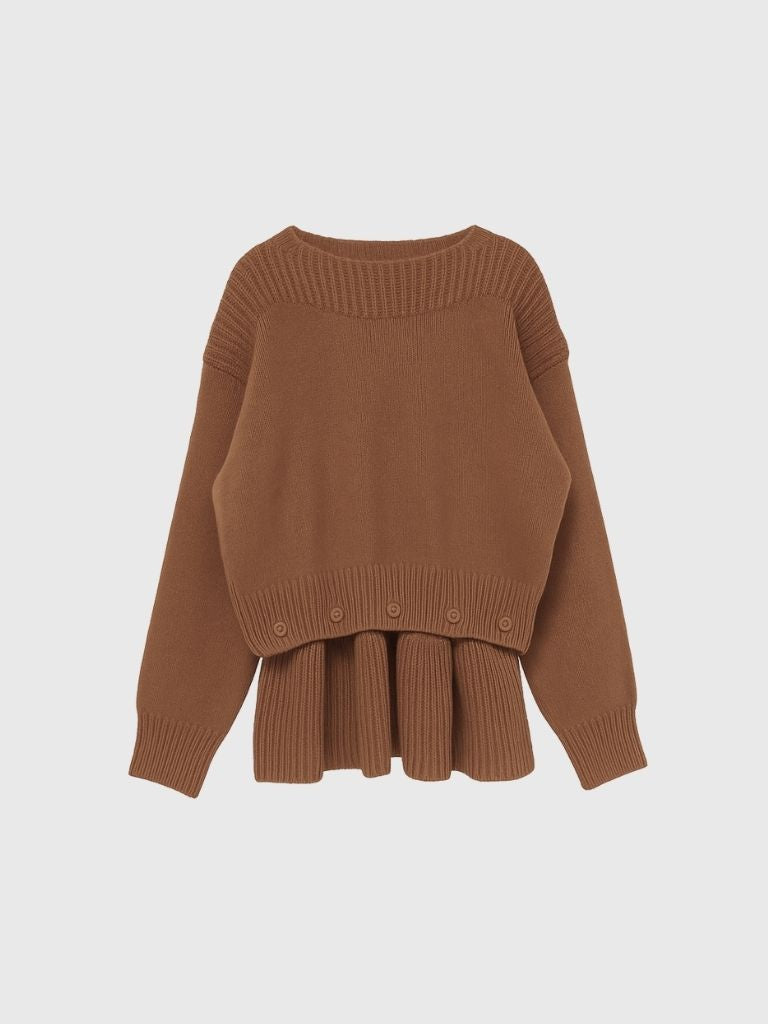 2way layered hem knit