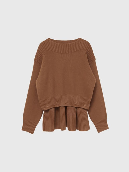 2way layered hem knit