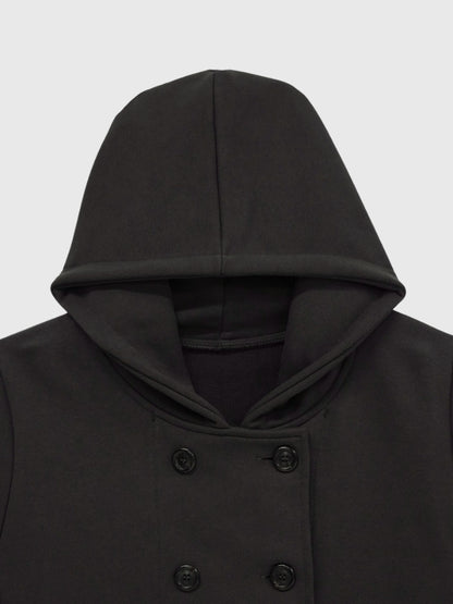 button front hooded jacket