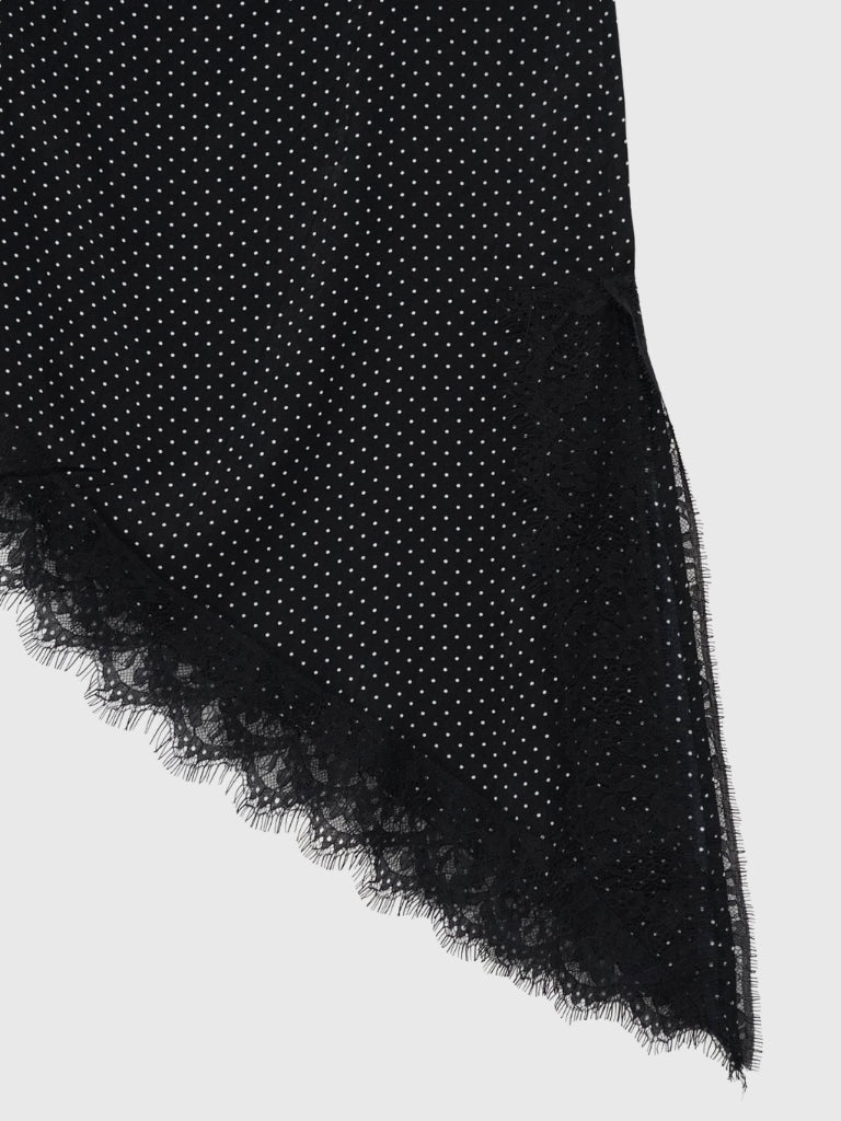 dot lace slip dress