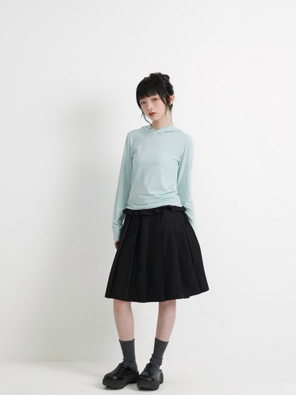 frill waist pleated skirt