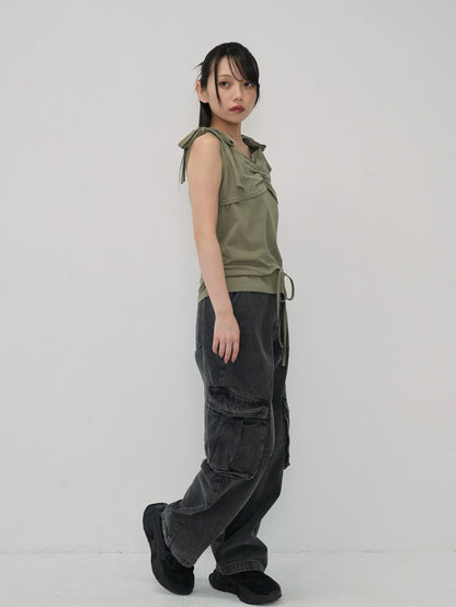 ribbon strap gather tops