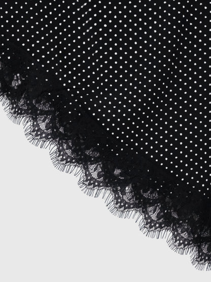 dot lace slip dress